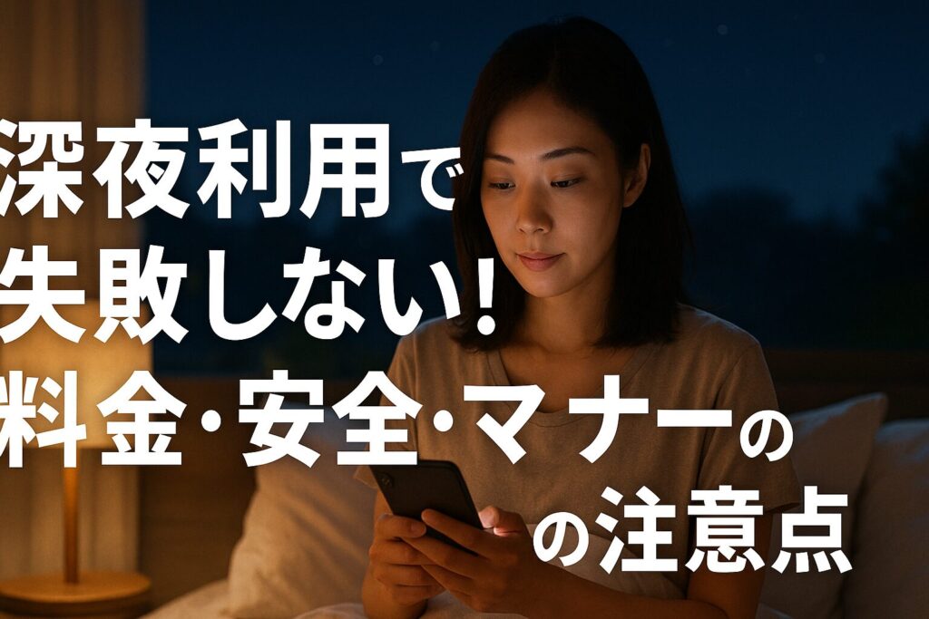 深夜利用で失敗しない!料金・安全・マナーの注意点
