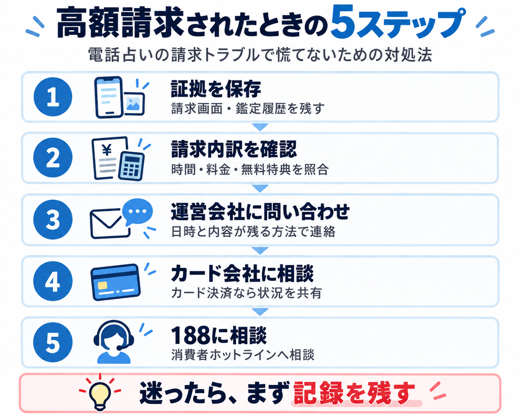 電話占いで高額請求されたら？まず取るべき5つの行動