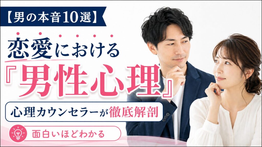 【男の本音10選】恋愛における「男性心理」を心理カウンセラーが徹底解剖