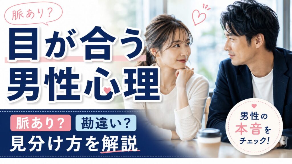 男性心理で「目が合う」は脈あり？｜勘違いとの見分け方や本音を解説