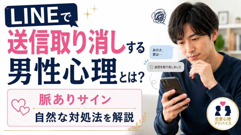 LINEで送信取り消しする男性心理とは？｜脈ありサインと自然な対処法を解説