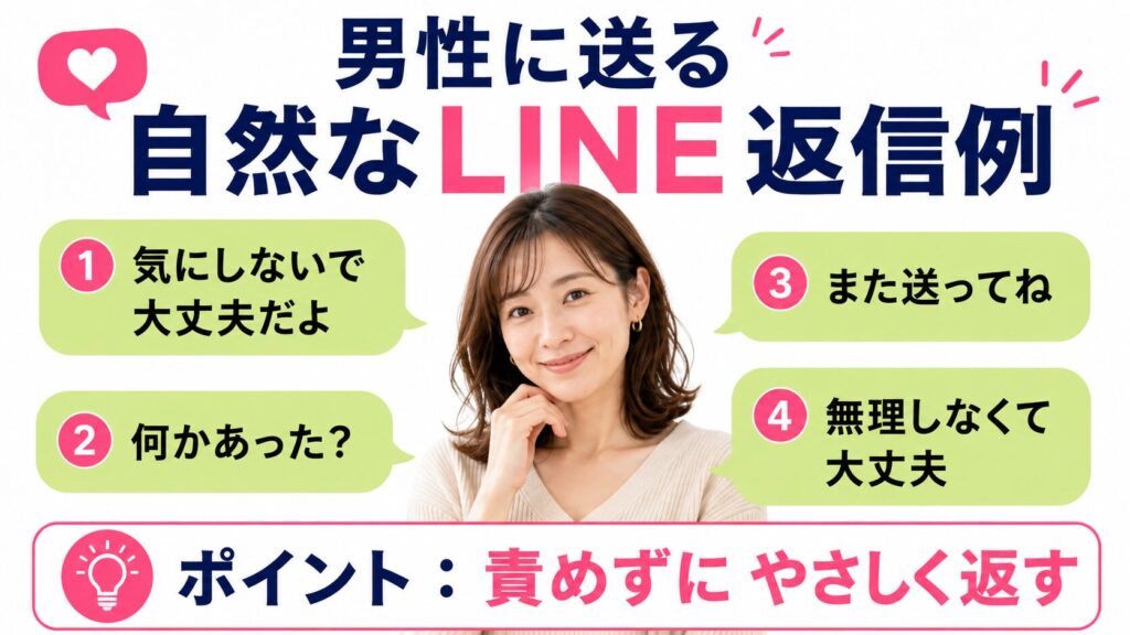 男性に送る自然なLINE返信例のイメージ画像
