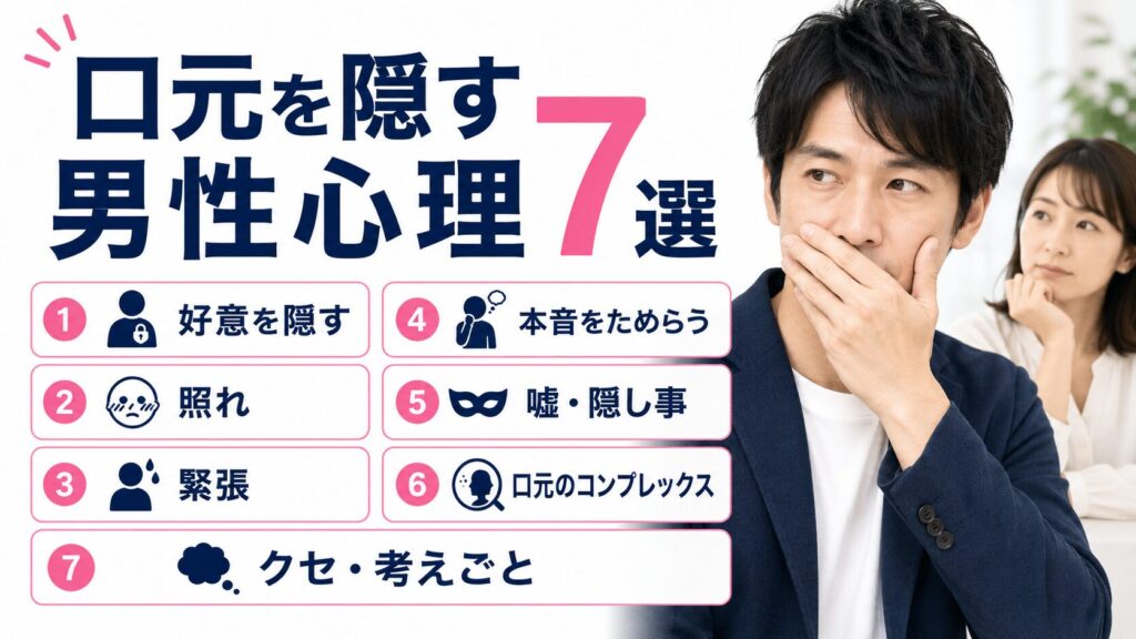 口元を隠す男性心理【7選】を説明する画像