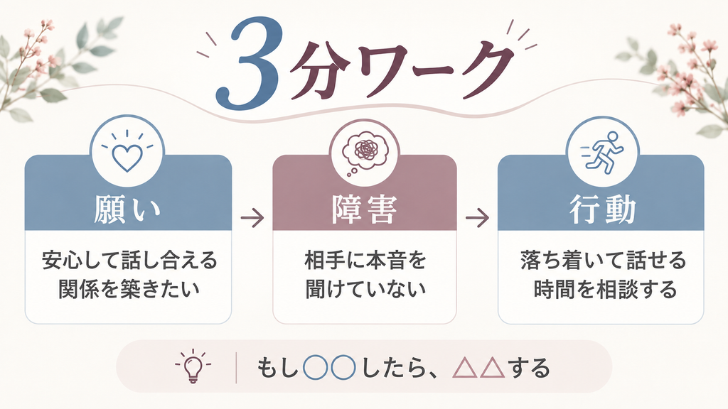 願いを行動につなげる3分ワーク